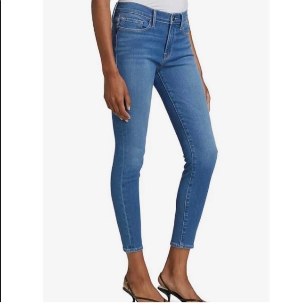- Frame LE skinny de Jeanne Crop raw hem ankle jean
